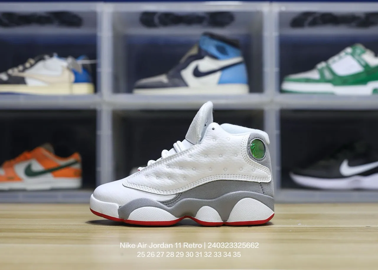Air Jordan 13 tênis de basquete branco preto vermelho verde 2