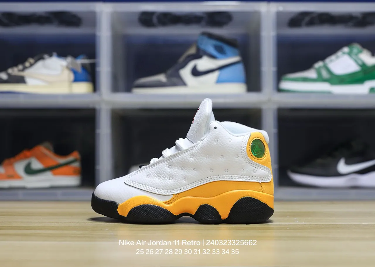 Air Jordan 13 tênis de basquete branco preto vermelho verde 4