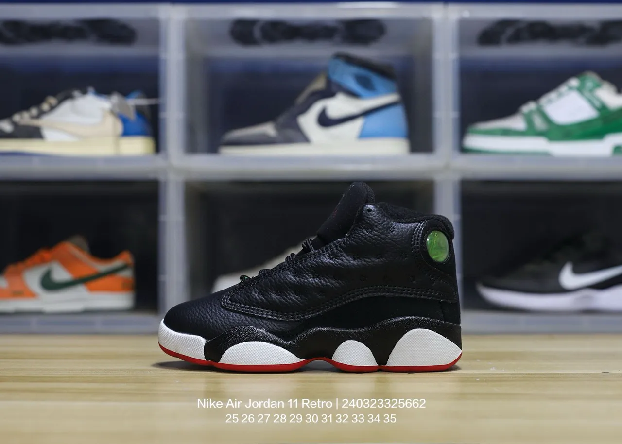 Air Jordan 13 tênis de basquete branco preto vermelho verde 5