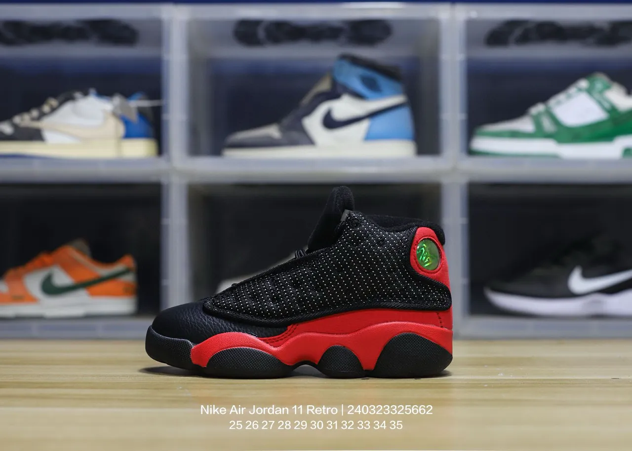 Air Jordan 13 tênis de basquete branco preto vermelho verde 6