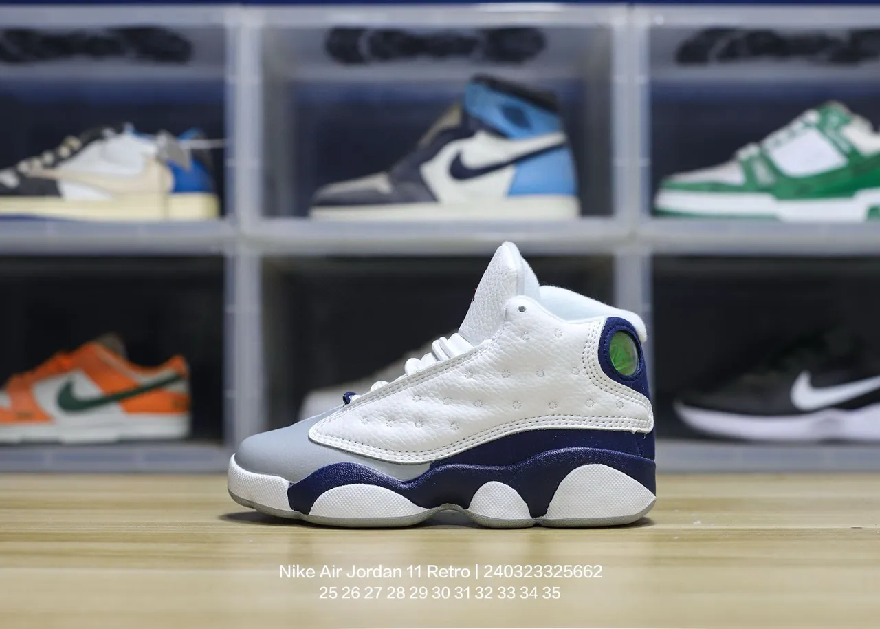 Air Jordan 13 tênis de basquete branco preto vermelho verde 8
