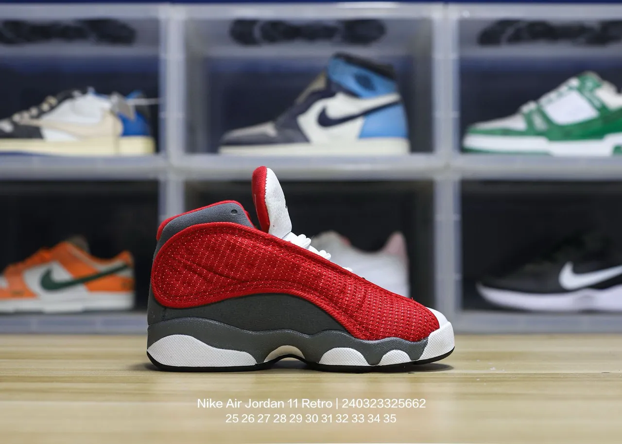 Air Jordan 13 tênis de basquete branco preto vermelho verde 24