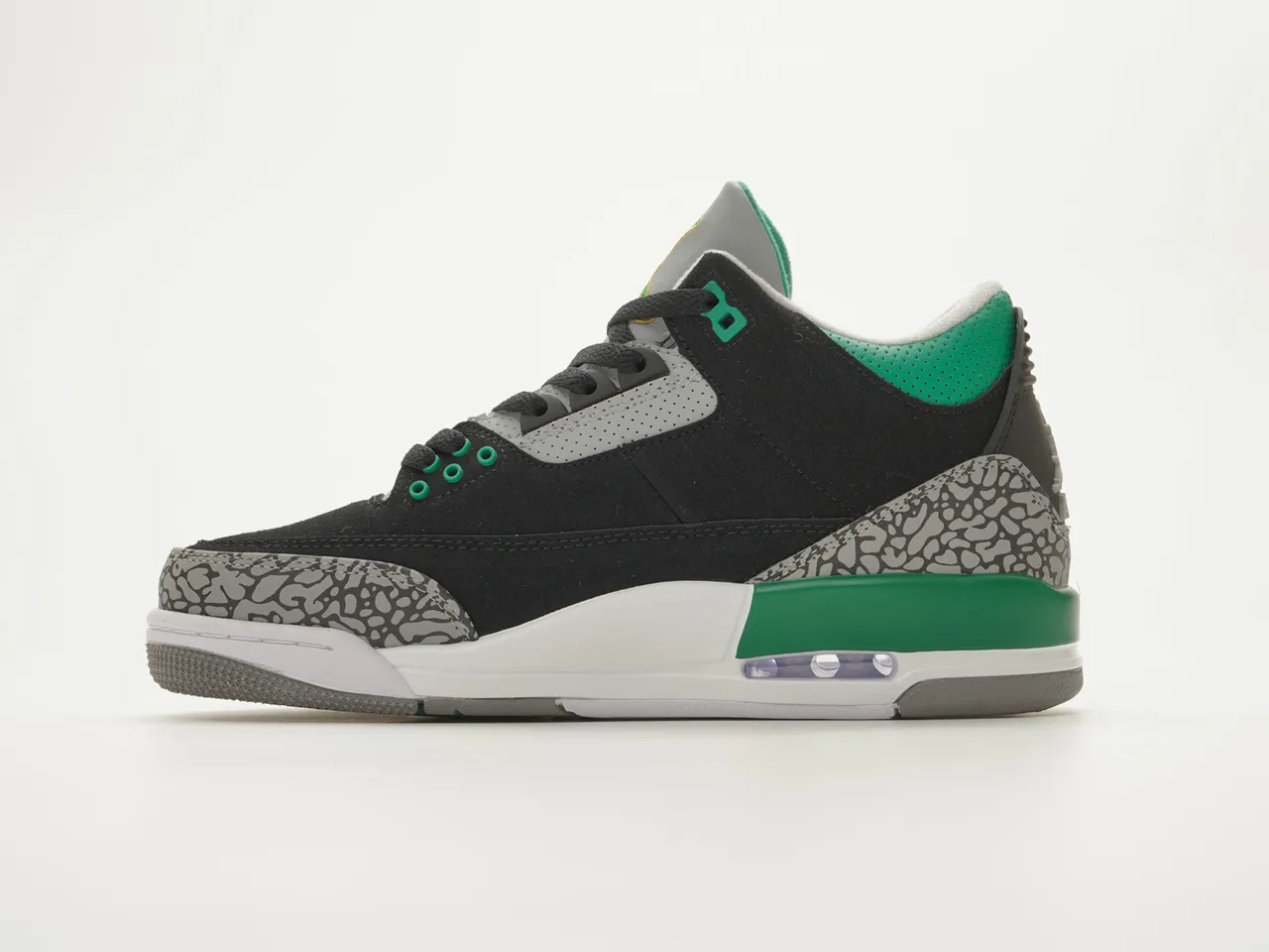 Air Jordan 3 Black Cement Green Basketball Shoes 9