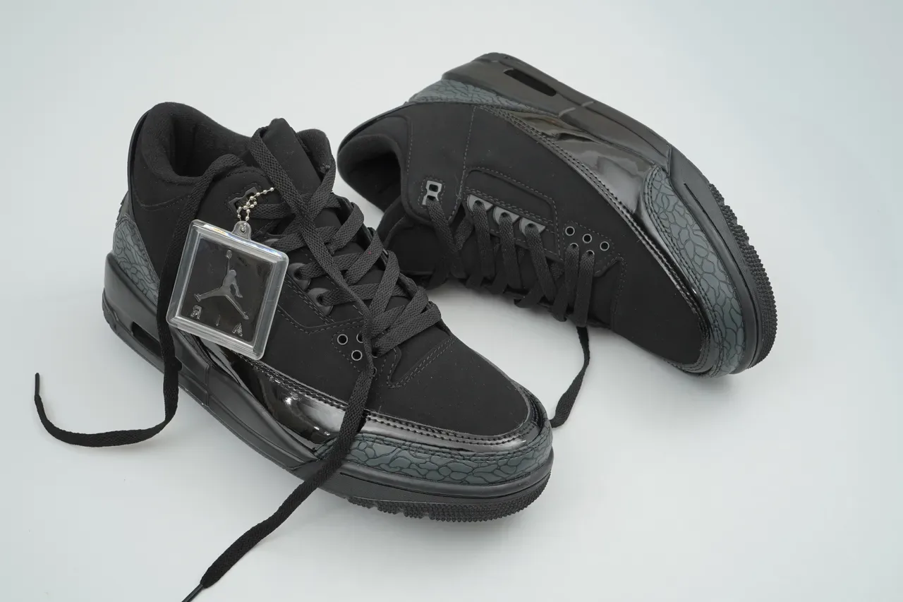Air Jordan 3 Tênis de Basquete Preto com Estampa de Elefante 2