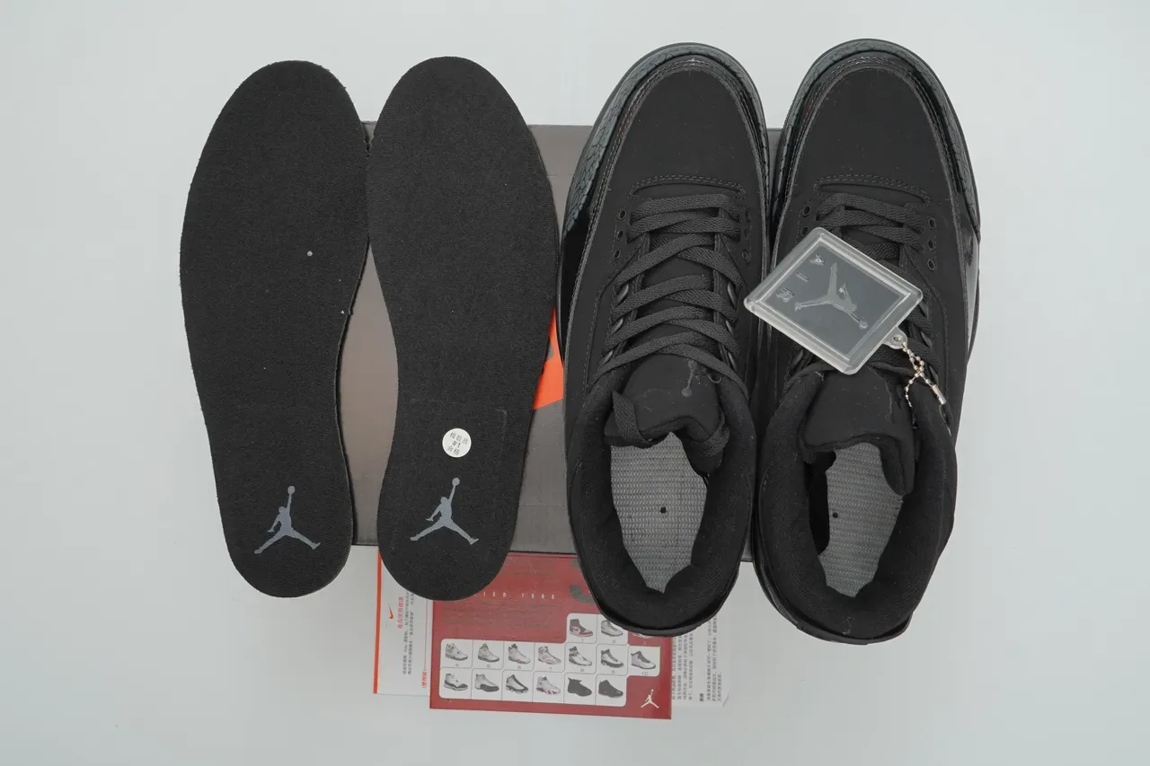 Air Jordan 3 Tênis de Basquete Preto com Estampa de Elefante 3