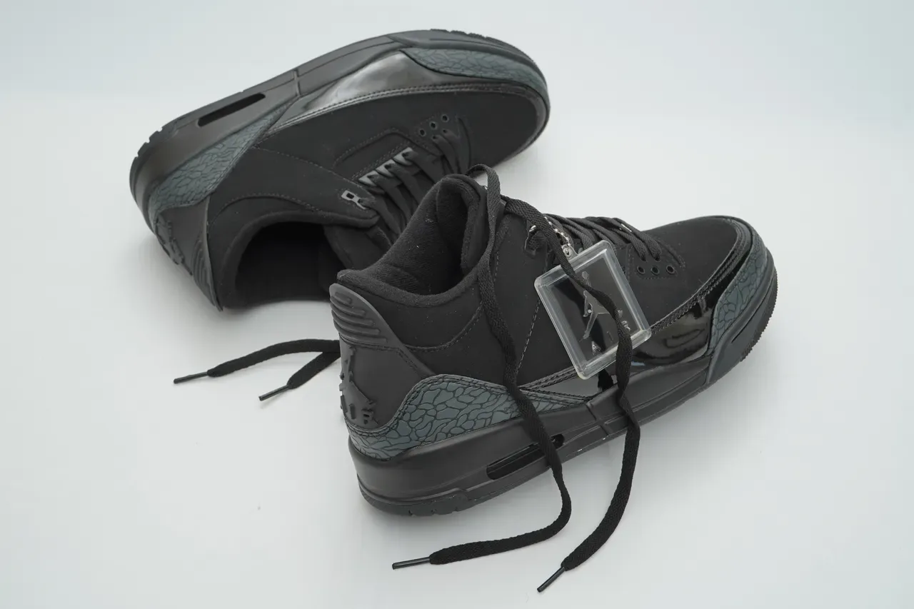 Air Jordan 3 Tênis de Basquete Preto com Estampa de Elefante 5