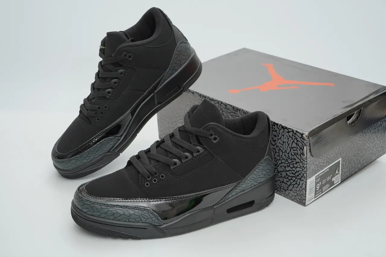 Air Jordan 3 Tênis de Basquete Preto com Estampa de Elefante 6