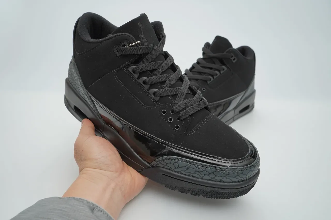 Air Jordan 3 Tênis de Basquete Preto com Estampa de Elefante 7