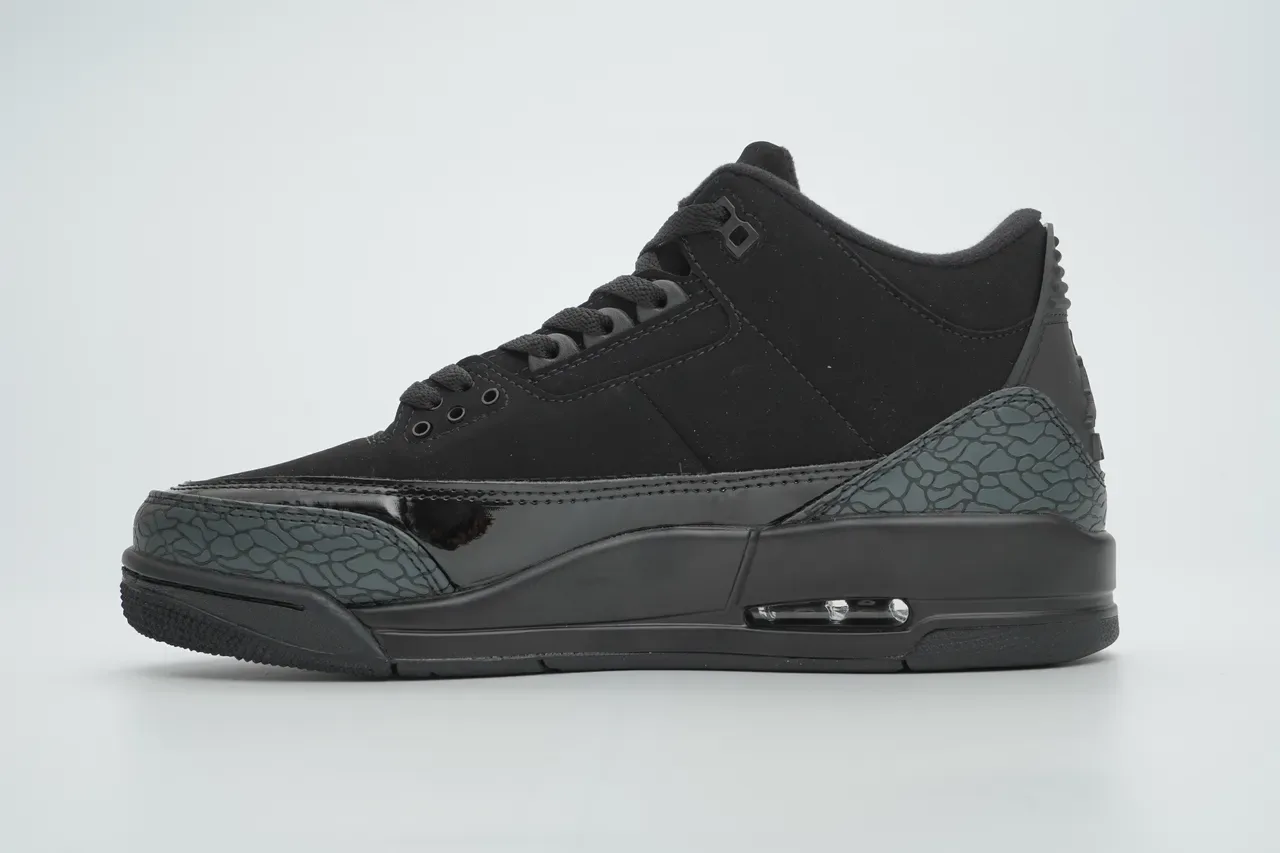 Air Jordan 3 Tênis de Basquete Preto com Estampa de Elefante 10