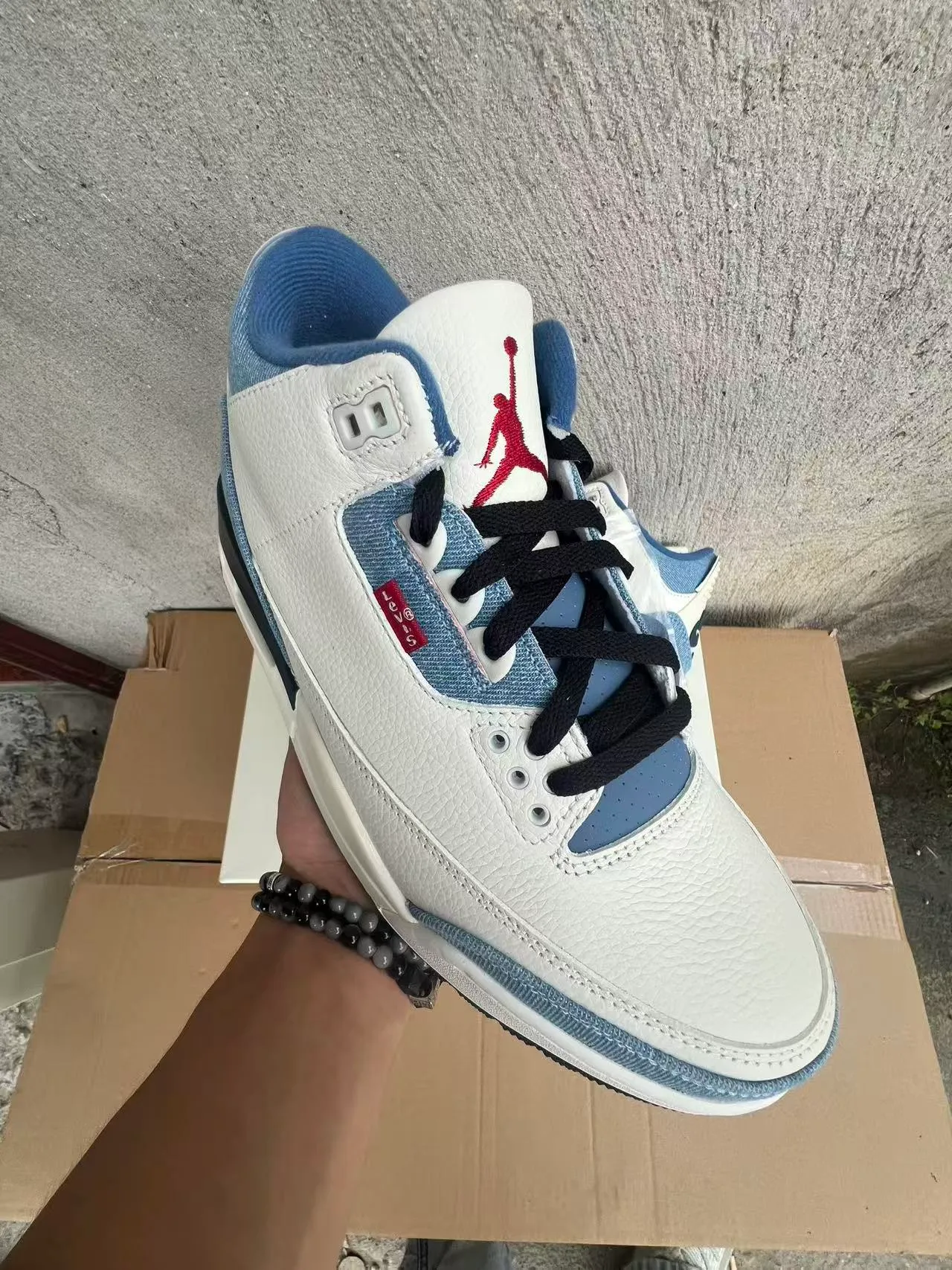 Air Jordan 3 Denim Panel White Navy Basketball Shoes 4