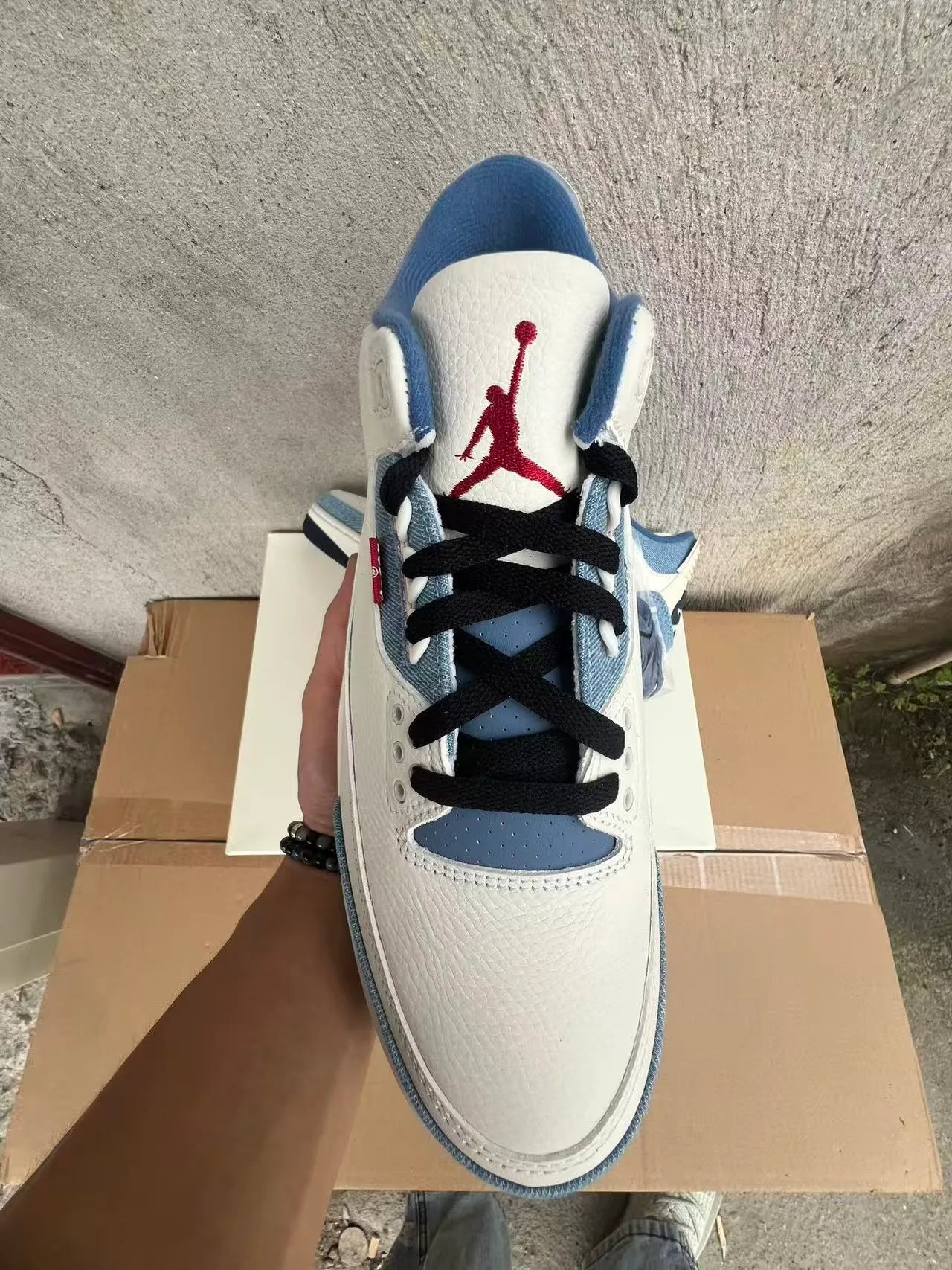 Air Jordan 3 Denim Panel White Navy Basketball Shoes 5