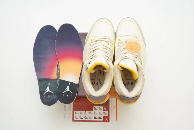 Air Jordan 3 Off-White Elephant Print Gradient Heel Basketball Shoes 2