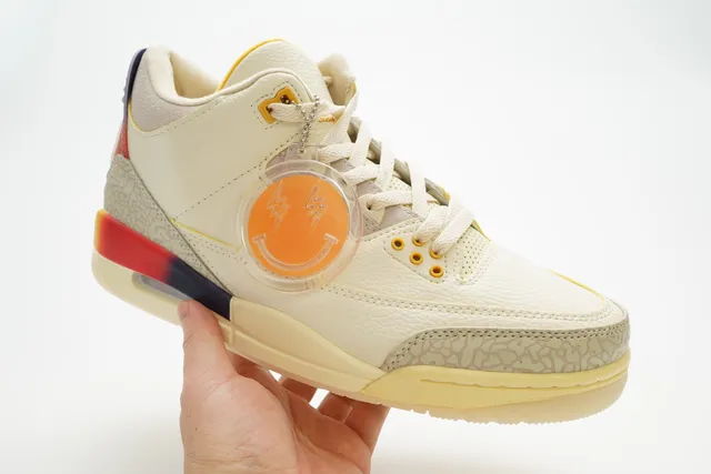 Air Jordan 3 Off-White Elephant Print Gradient Heel Basketball Shoes 3