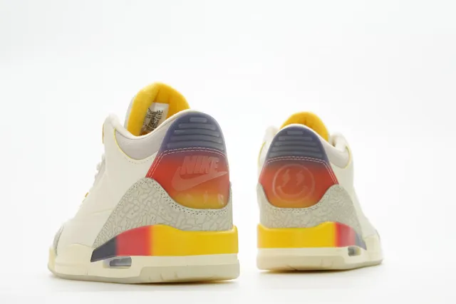 Air Jordan 3 Off-White Elephant Print Gradient Heel Basketball Shoes 9