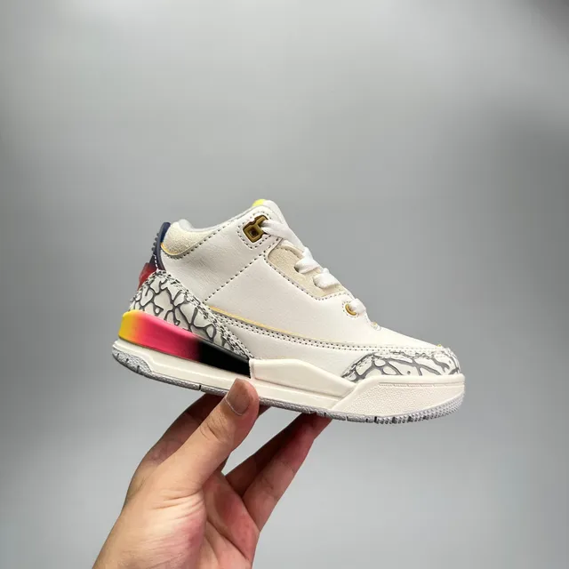 Air Jordan 3 White Beige Elephant Print Basketball Shoes 4