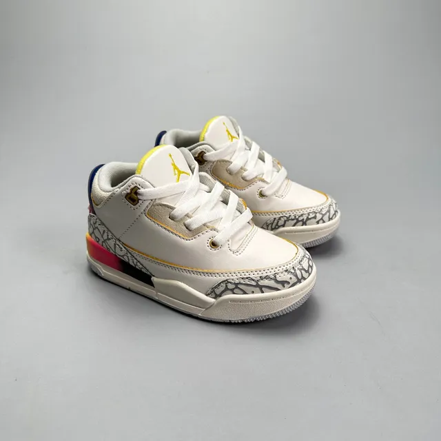 Air Jordan 3 White Beige Elephant Print Basketball Shoes 5