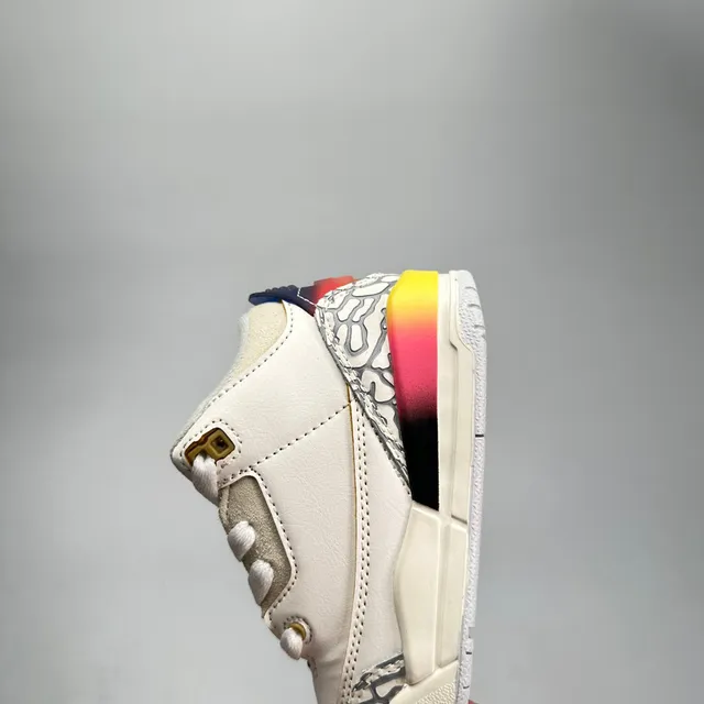 Air Jordan 3 White Beige Elephant Print Basketball Shoes 8