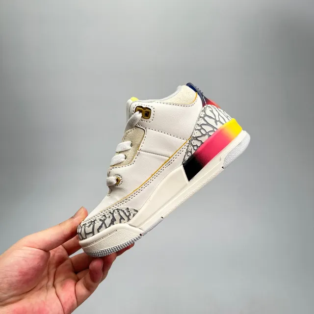 Air Jordan 3 White Beige Elephant Print Basketball Shoes 9