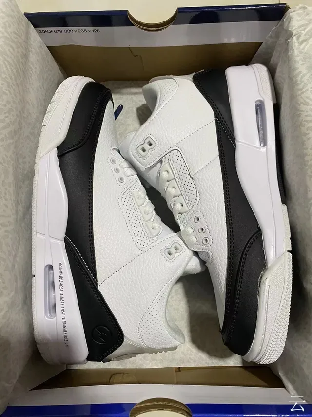 Air Jordan 3 Tênis de Basquete Branco e Preto 7