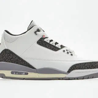 Air Jordan 3 Branco Cimento Impressão de Elefante Tênis de Basquete