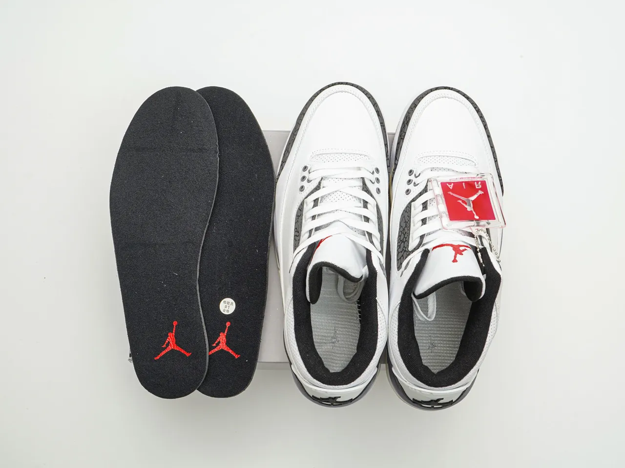 Air Jordan 3 Branco Cimento Impressão de Elefante Tênis de Basquete 2