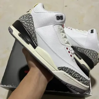 Air Jordan 3 White Cement Elephant Print Basketball Shoes