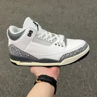 Air Jordan 3 白色水泥 象纹 篮球鞋