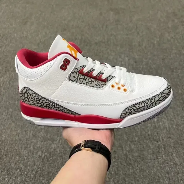 Air Jordan 3 Chaussures de Basket Blanc Ciment Imprimé Éléphant 3