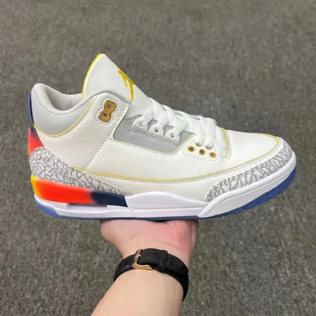 Air Jordan 3 Chaussures de Basket Blanc Ciment Imprimé Éléphant 5