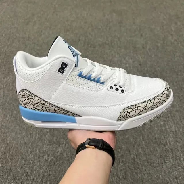 Air Jordan 3 Chaussures de Basket Blanc Ciment Imprimé Éléphant 7