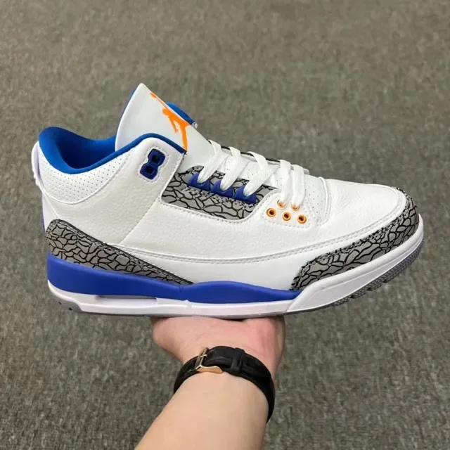 Air Jordan 3 Chaussures de Basket Blanc Ciment Imprimé Éléphant 16