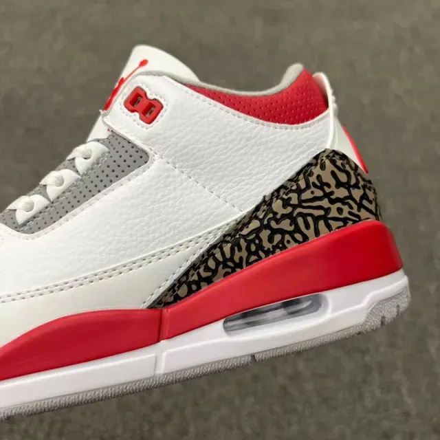 Air Jordan 3 Chaussures de Basket Blanc Ciment Imprimé Éléphant 20