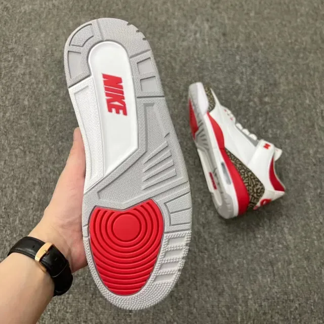 Air Jordan 3 Chaussures de Basket Blanc Ciment Imprimé Éléphant 22