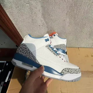 Air Jordan 3 White Cement Gray University Blue Basketball Shoes
