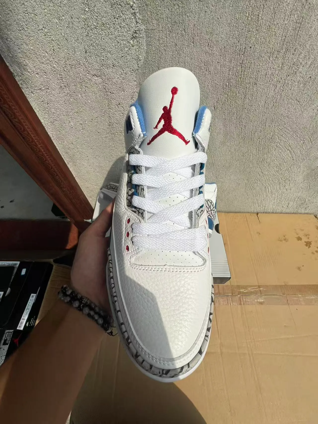 Air Jordan 3 White Cement Gray University Blue Basketball Shoes 3