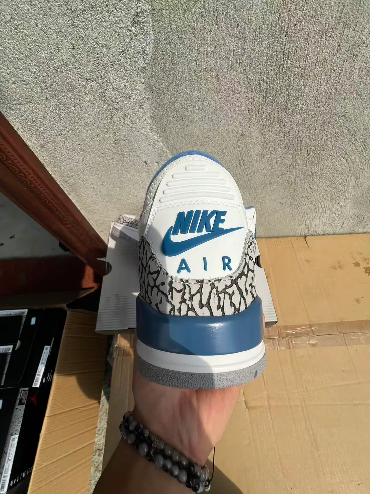 Air Jordan 3 White Cement Gray University Blue Basketball Shoes 8