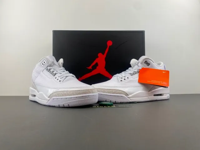 Air Jordan 3 White Elephant Print Basketball Shoes 13