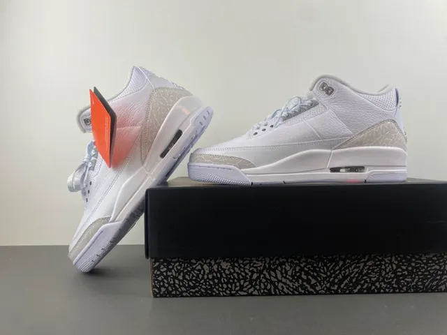 Air Jordan 3 White Elephant Print Basketball Shoes 14