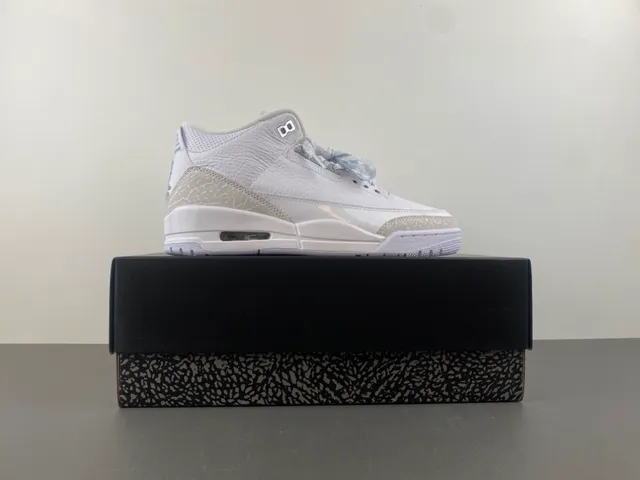 Air Jordan 3 White Elephant Print Basketball Shoes 15