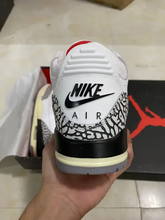 Air Jordan 3 Chaussures de Basketball à Imprimé Éléphant Blanc 6