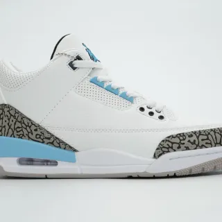 Air Jordan 3 白色浅蓝爆裂纹篮球鞋