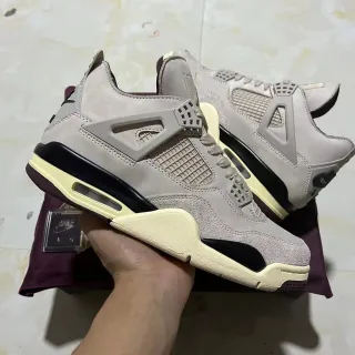 Air Jordan 4 Beige Burgundy Cream Basketball Shoes