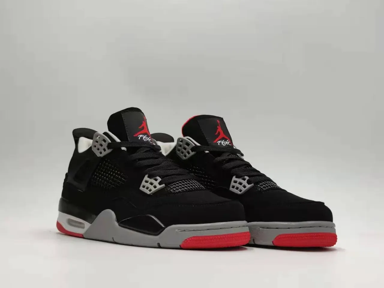 Air Jordan 4 Noir Rouge Gris Chaussures de Basketball 3