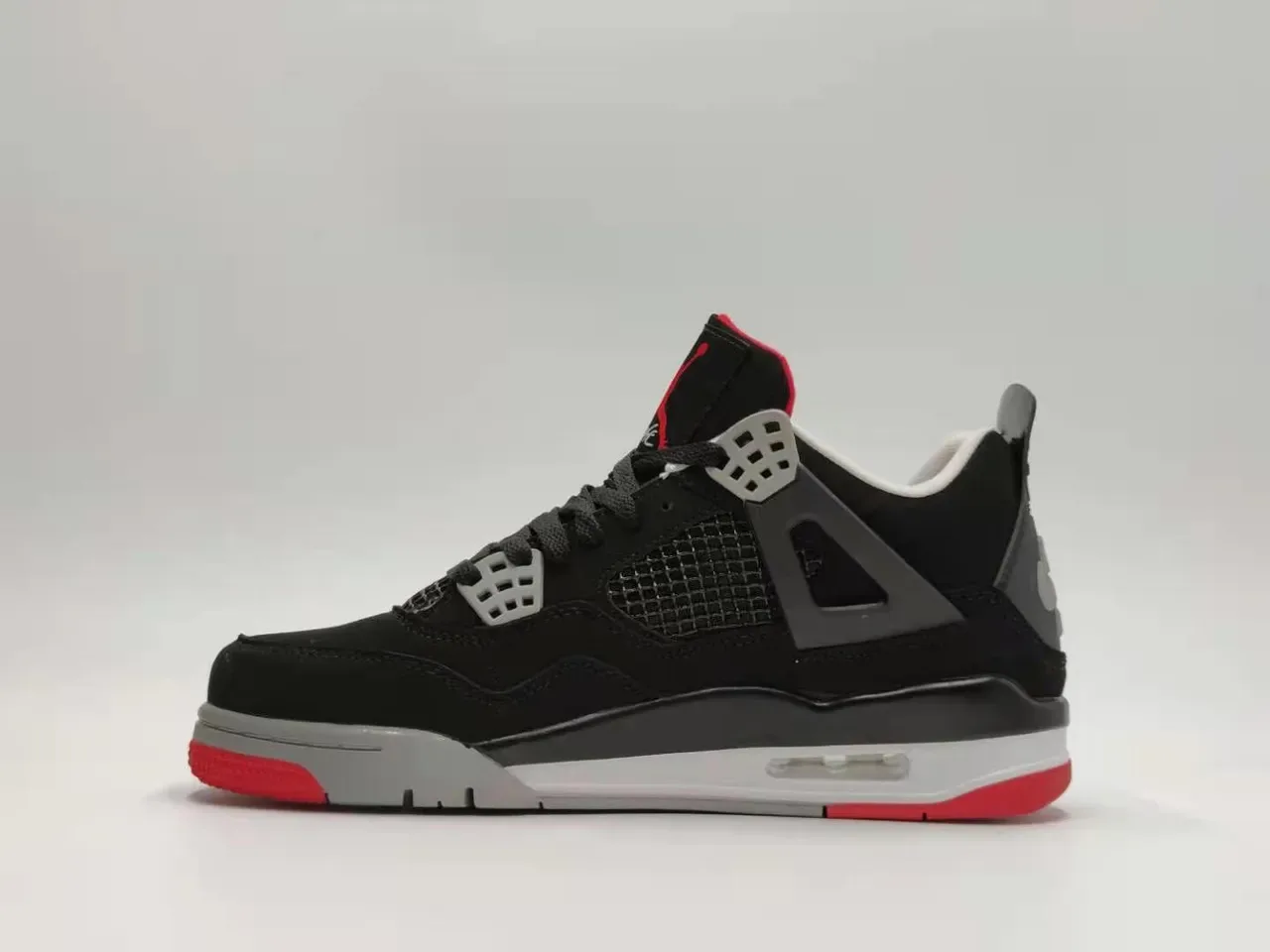 Air Jordan 4 Noir Rouge Gris Chaussures de Basketball 6