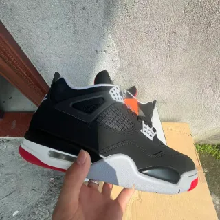 Air Jordan 4 Black White Red Basketball Shoes