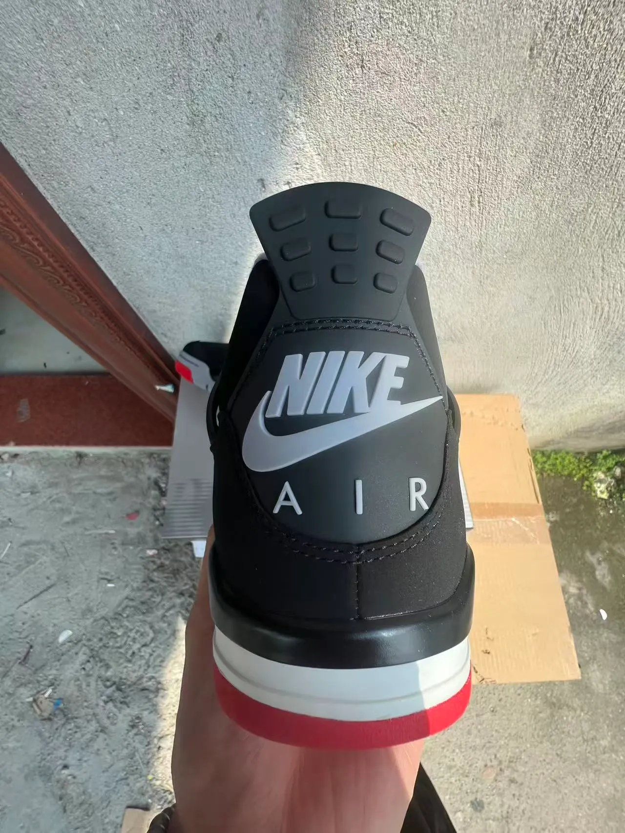 Air Jordan 4 Black White Red Basketball Shoes 8