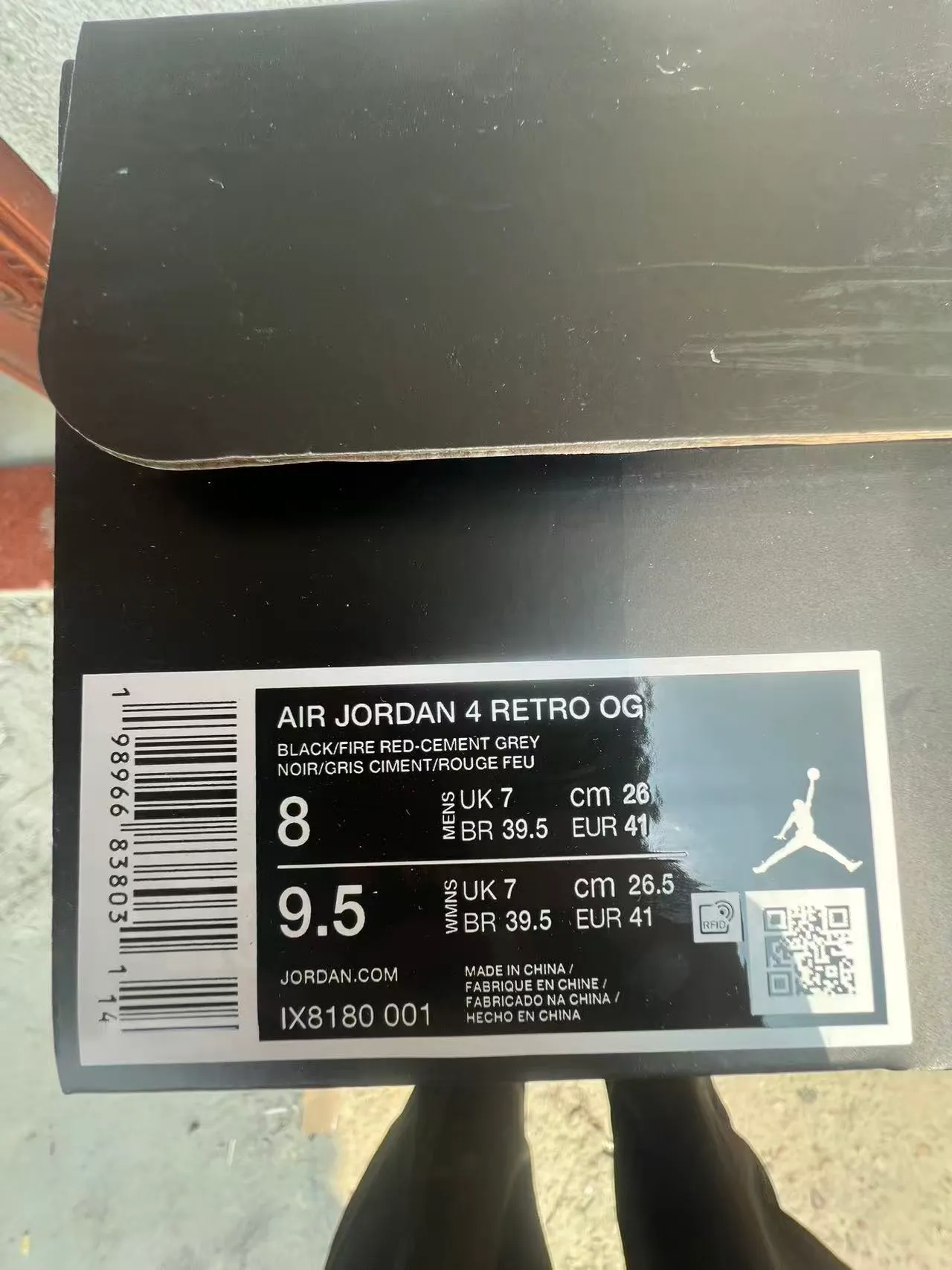 Air Jordan 4 Black White Red Basketball Shoes 10
