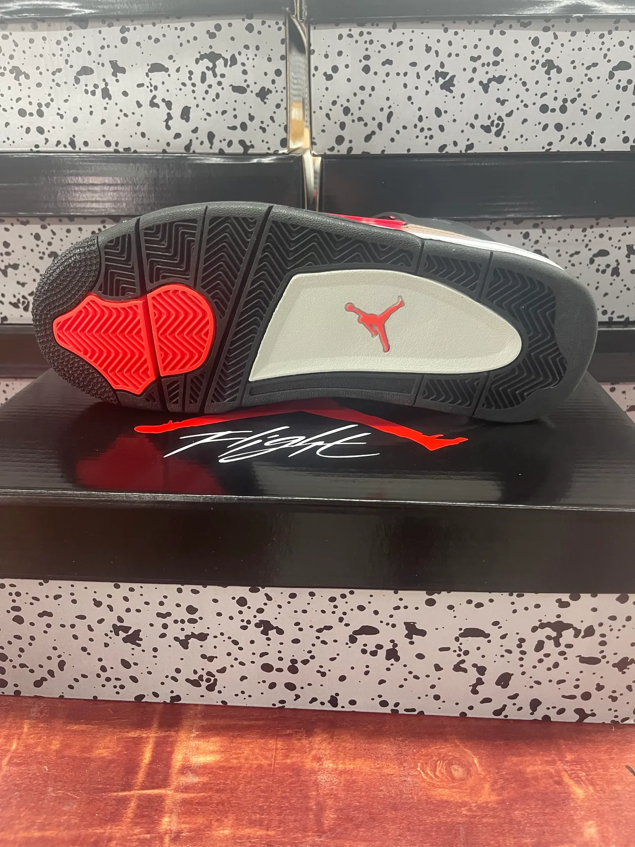 Air Jordan 4 Gray Black Red Basketball Shoes 5