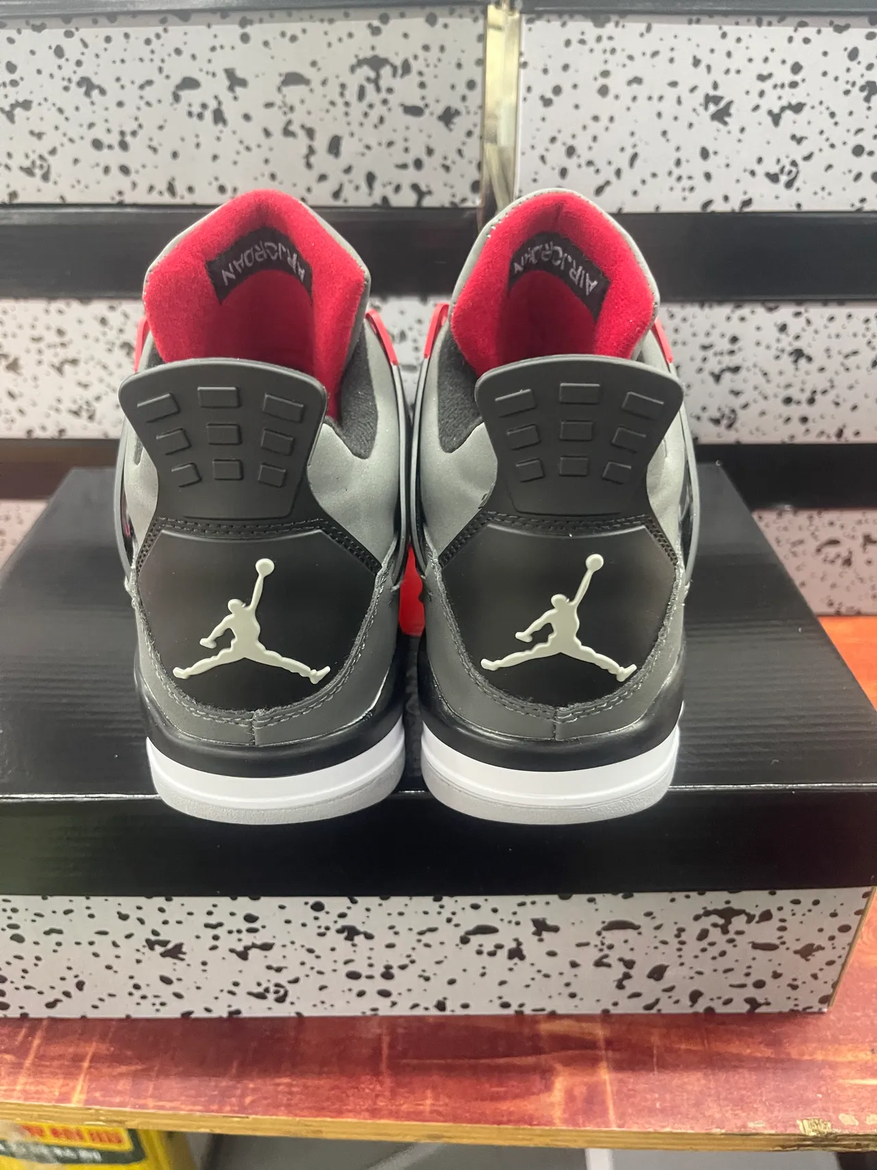 Air Jordan 4 Gray Black Red Basketball Shoes 7