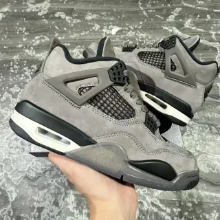 Air Jordan 4 Gray Suede Black White Basketball Shoes